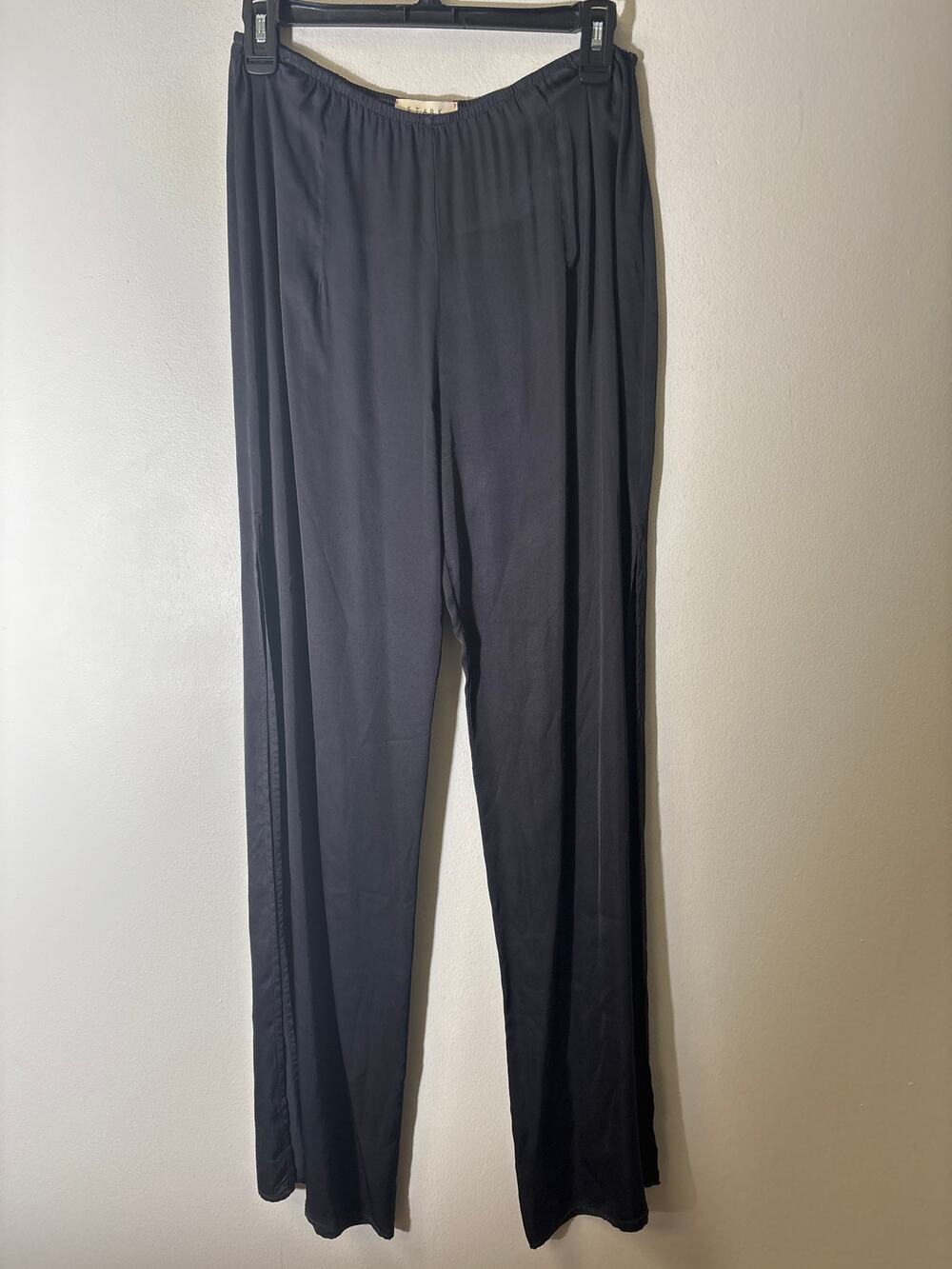 Stark X Black Pull On Side Slit Pants Sz M
